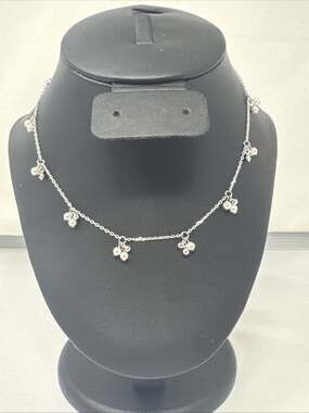 Touchstone Crystal Pearl Array Necklace Swarovski Rhodium New w Box